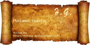 Halama Gyula névjegykártya